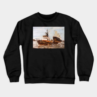 SUN TUG IRONSIDE SWINGING A SHIP TO ENTER WEST INDIA DOCK Crewneck Sweatshirt